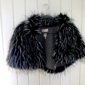 Free People Snowcat Faux Fur Cape